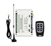 Aundhegrtt Control Remoto Inalámbrico de 300M AC100V-400V de 4 Canales, Receptor de Relé de Interruptor de 30A con Antena de Succión y Receptor de 433Mhz