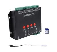 Aundhegrtt Controlador de Píxeles LED T-8000 TTL SPI DC5V 12V-24V para Tira de Luces LED Ws2812b/WS2811/LPD6803/DMX512.