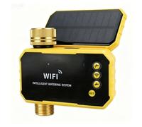 Aundhegrtt Controlador de Tiempo de Riego Solar WIFI Temporizador de Agua Solar para Exteriores de Riego Automático Inteligente para Válvula de Grifo de Jardín