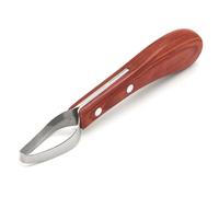 Aundhegrtt Cuchillo de Herrador de Doble Filo con Hoja de Acero Inoxidable y Ergonómico de Madera para el Recorte de Cascos de Caballos