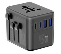 Aundhegrtt de Corriente Universal Global de 45 W con 2 Puertos USB-A y 2 Puertos USB-C, Fusible de Reinicio Automático, Estación de Carga Multipuerto Compacta