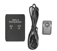 Aundhegrtt Dispositivo de Uso Compartido de Impresora USB 3.0, 2 Entradas y 1 Salida, Divisor de Conmutación KVM Manual de 2 Puertos con Control Remoto
