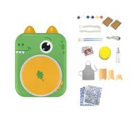 Aundhegrtt Eléctrico de Cerámica con Diseño de Dinosaurio para Niños: Kit Completo de Pintura de Cerámica con Arcillas, Juguetes de Arte con Arcilla