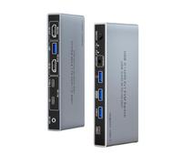 Aundhegrtt Interruptor KVM USB-C+UHD 2x1 USB-C/HD A HD Salida Interruptor Dual de Dos Entradas y una Salida Dos PC Comparten un Monitor/Teclado Ratón