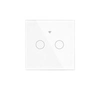 Aundhegrtt Interruptor Luz Inteligente Tuya Matter WiFi Estándar UE, Interruptor Inteligente 2 Vías, Panel Táctil Cristal, Control Remoto por Aplicación, Control por Voz, Color