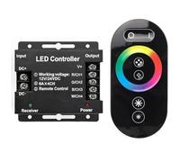 Aundhegrtt Interruptor Regulador de LED RGBW, Interruptor Regulador con Control Remoto Deslizante Regulable PWM DC 12V-24V 24A