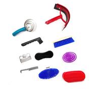 Aundhegrtt Juego de Cepillos Profesionales para el Cuidado y la Limpieza de Caballos, Ideal para el Baño y el Mantenimiento de Establos.