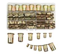 Aundhegrtt Kit de Surtido de 175 Piezas de Tuercas Remachadas de Acero Al Carbono, Inserciones de Cabeza Estriadas en Tamaños M3-M10 con Caja de Almacenamiento