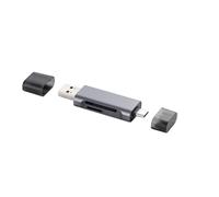 Aundhegrtt Lector de Tarjetas Multifuncional de Doble Puerto Tipo C/USB 2.0 Compatible con Tarjetas de Memoria SD y TF Plug & Play para Teléfono y PC