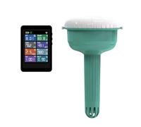 Aundhegrtt Monitor de Agua para Piscinas Inteligente 7 en 1 con Pantalla LCD de 2,8", Aplicación Tuya WiFi, Probador de Piscinas Inalámbrico Flotante, Kits de Prueba de Agua para Piscinas