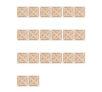 Aundhegrtt Paquete de 20 Apliques de Madera Tallada, Calcomanía de Talla Cuadrada, Sin Pintar, Puerta de Flores, Armario, Decoración de Muebles, 3,94X3,94 Pulgadas