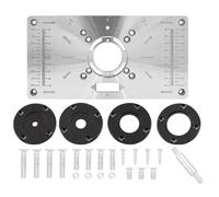 Aundhegrtt Placa de Inserción para Mesa de Router Placa de Inserción para Mesa de Router Anillos de Placa para Mesa de Router para Trabajar la Madera Color Negro