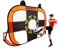 Aundhegrtt Red de Fútbol de Entrenamiento para Portería, Set de Portería de Fútbol, Eficiente en Espacio para Entrenamiento en Interiores/Exteriores, Ensamblaje Rápido, Color Naranja.