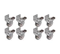Aundhegrtt Ruedas de Montaje Lateral, Ruedas para Muebles de 2 Pulgadas, Ruedas de Goma en Forma de L, Juego de 8, Tapa Giratoria con Bloqueo de 360 Grados, Paquete de 8