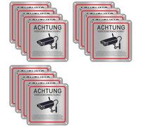 Aundhegrtt Señal de Videovigilancia, Videovigilancia de Propiedad Privada, 15 X 15 cm Señal de Videovigilancia de Advertencia de Metal, Paquete de 12