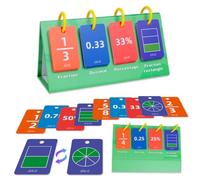 Aundhegrtt Tarjetas de Conversión Modelo de Mesa Modelo de Círculos Fraccionarios Tarjeta Educativa Entrenamiento de Pensamiento Cognitivo Juguetes para Niños 104PCS