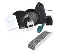 Aundhegrtt Tazón de Lavado de de 12 Pulgadas, Caja de Esclusa Portátil de Aleación de Aluminio, Kit de Pan y Tamiz para Prospección, Mochila con Cordón, Equipo Portátil de Prospección de