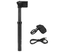 Aundhegrtt Tija Sillín Telescópica Inalámbrica para Bicicleta, Resistente Agua IP67, Recargable, con Elevación Automática, Recorrido 150 Mm, Tija Sillín Eléctrica Inteligente 30,9