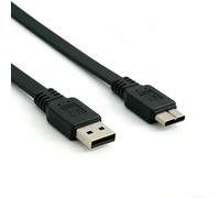 AUNEK Cable micro B USB 3.0 de alta velocidad, cable de datos de 1 metro, plano negro, cable de disco duro para Xbox One PS4 PS5, unidad de juegos, SSD externa, transferencia de datos