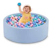 Aunekiv Piscina de bolas de espuma de 35.4 x 11.8 pulgadas para niños pequeños, piscina redonda para bebés de 1 a 3 años, pozos de pelotas de juego para niños, regalo ideal para niños y niñas, pelotas