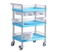 AUNEVN Carryys Móviles Rack de Almacenamiento Servir Carrito Médico Cart de 3 Nicartro de Servicios Médicos de en la Rueda Abs Beauty Salon Trolley con Cajones de Cubo, Carga de 100-150 Kg