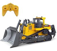 AUNEVN Rc Bulldozer Control Remoto 1/16 Vehículo de Construcción Completamente Funcional 2.4Ghz Dozer Cargador Frontal Juguete con Luz Y Sonido Coche para Niños de 6 Años en Adelante con Batería Rec