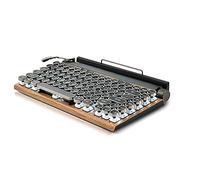 AUNEVN Teclado de MáQuina de Escribir Retro Teclado InaláMbrico Bluetooth Teclas MecáNicas USB Punk para PC Computadora de Escritorio/Computadora PortáTil/-Color