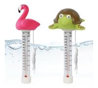 AUNGCSH 2 Stück Termómetro Piscina, Dibujos Animados Termómetro Piscina Flotante, Apto para Piscinas Interiores y Exteriores, Acuarios y Peceras (Verde)