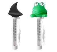 AUNGCSH 2 Stück Termómetro Piscina, Dibujos Animados Termómetro Piscina Flotante, Apto para Piscinas Interiores y Exteriores, Acuarios y Peceras (Negro)