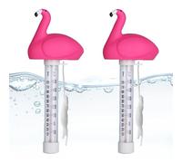 AUNGCSH 2 Stück Termómetro Piscina, Dibujos Animados Termómetro Piscina Flotante, Apto para Piscinas Interiores y Exteriores, Acuarios y Peceras (Rosa)