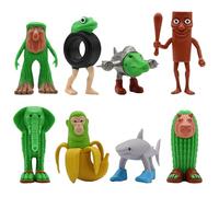 AUNGCSHE 8 figuras de Tung Tung Tung Sahur, figuras italianas de color rojo cerebro impresas en 3D, figura de Tralala, BRR BRR BRR Patapim, Lirili Larila, perfecta para niños y adultos, artículos de