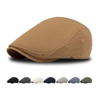 AUNGCSHE Boinas Hombre, 8 Colores para Elegir Gorro Hombre, Ajustable Boina Ideales para Uso Diario, Montañismo, Senderismo y Viajes(Caqui)