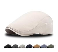AUNGCSHE Boinas Hombre, 8 Colores para Elegir Gorro Hombre, Ajustable Boina Ideales para Uso Diario, Montañismo, Senderismo y Viajes(Beige)