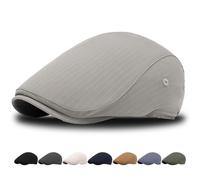 AUNGCSHE Boinas Hombre, 8 Colores para Elegir Gorro Hombre, Ajustable Boina Ideales para Uso Diario, Montañismo, Senderismo y Viajes(Gris Claro)