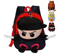 AUNGCSHE Brainrot Mochila Bebe Guarderia, Mochila Infantil Con Juguetes Desmontables Peluche Brainrot, para Guardería, Primaria, Picnic, Viajes y Excursiones (Negro)