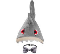 AUNGCSHE Gorra Sombreros Fiesta Halloween, Sombrero de Tiburón, Disfraz Gracioso, Sombrero de Tiburón Traer Pajarita para Adulto Niños y Chico Chica Fiestas de Carnaval Navidad