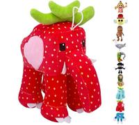 AUNGCSHE Italian Brainrot, Peluche Tralalero Tralala, Tung Tung Tung Saur, Capuchino Asesino, Ballerina Capuchina Esperar, para Niños y Adultos, Coleccionabl (Rojo - Elefante Fresa)