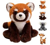 AUNGCSHE Panda Rojo Peluche, Peluche Panda Postura Sentada, Lindo Juguete Peluche, Suave y Esponjoso, Abrazar y Jugar, un Gran Regalo de Cumpleaños(Panda Rojo)