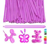 AUNGKWANG 100 Piezas Globos Largos, Morado Globo Formas, Globos Mágicos, Globo Largo del Látex, para Niño Fiestas de Cumpleaños, Bodas, Aniversarios y Celebraciones