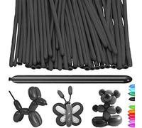 AUNGKWANG 100 Piezas Globos Largos, Negro Globo Formas, Globos Mágicos, Globo Largo del Látex, para Niño Fiestas de Cumpleaños, Bodas, Aniversarios y Celebraciones