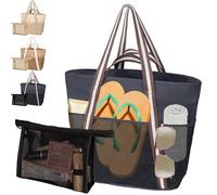 AUNGKWANG 2 Piezas Bolsa de Playa Mujer, Grande y Pequeña Bolsa de Playa, para Playa, Viajes, Daily Pool Gym, Lightweight Shopping Grocery Bag