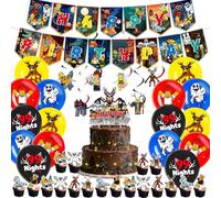 AUNGKWANG 48 Piezas Decoración de Cumpleaños 99 Nights in the Forest, 99 Nächte im Wald Cake Topper Cupcake Toppers Banner Decoraciones de Fiesta Accesorios para Niños