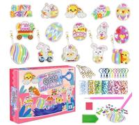 AUNGKWANG Llaveros Pintura Diamantes, 15 pcs Conejo Pintura Diamante Niños, 5D DIY Pintura de Diamantes Llavero, Los Mejores Regalos Creativos Para Niñas de 4-12 Años