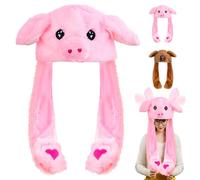 AUNGKWANG Orejas de Animales Saltando Sombrero Cosplay Sombreros, Sombreros Gorro Orejas que se Mueven de Peluche, Sombrero de Peluche de Papá Noel, Cosplay de Navidad, Halloween, Carnaval