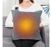 Auniq Cosy Cojín térmico USB con Bolsillo calientamanos, Almohada térmica de Franela Lavable Cojín eléctrico para sofá 3 ajustes de Calor Cojíns de Respaldo térmico para Oficina casa Alivio del Dolor