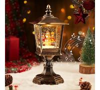 Auniq Linterna de Globo de Nieve de Navidad con música, Extra Grande Farolillo Navidad Globo de Nieve Retro Luz de Calle Linterna Musical Bola de Nieve Luz de Noche Decoraciones Regalo Caja de música
