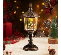 Auniq Linterna de globo de nieve de Navidad con música, LED Farolillo Navidad Globo de Nieve Retro Luz de calle Linterna musical bola de nieve Luz de Noche Decoraciones Regalo Navidades Caja de música