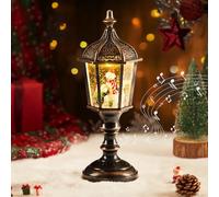 Auniq Linterna de globo de nieve de Navidad con música, LED Farolillo Navidad Globo de Nieve Retro Luz de calle Linterna musical bola de nieve Luz de Noche Decoraciones Regalo Navidades Caja de música