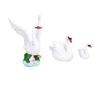 AUNMAS Adorno de Cisne de Resina, Figura de Cisne Sintético, Set de 3