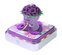 AUNMAS Almohadilla de Memo 3D con Luz Rosa, Rosa, Papel Lacrimógeno para el Calendario de Tallado de Papel de Talento para Decoración de Escritorio (PURPLE)